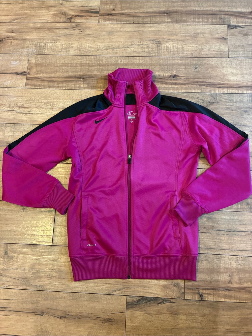 Nike Women's Magenta and Black Athletic Track Jacket